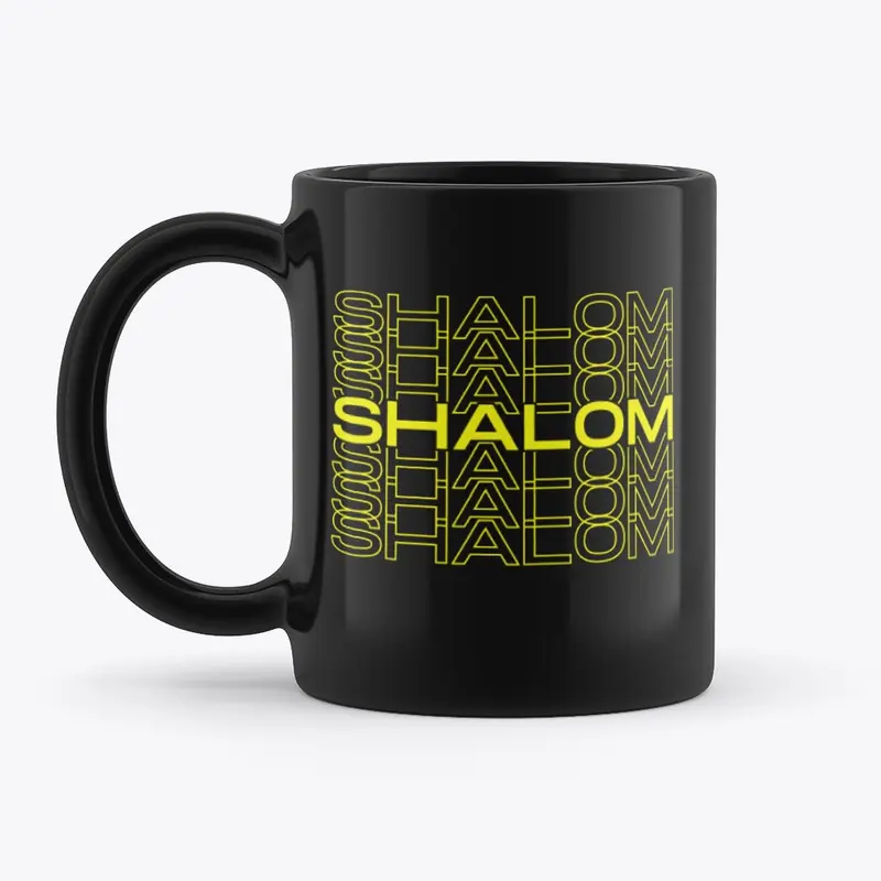 WD Shalom (Peace) Black Mug